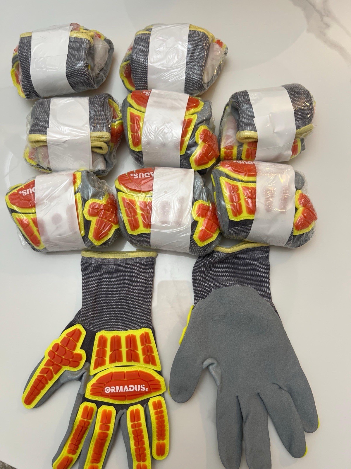 Impact Resistant Work Gloves Ormadus 6 Pairs Sandy Foam Nitrile Coated Sz Small