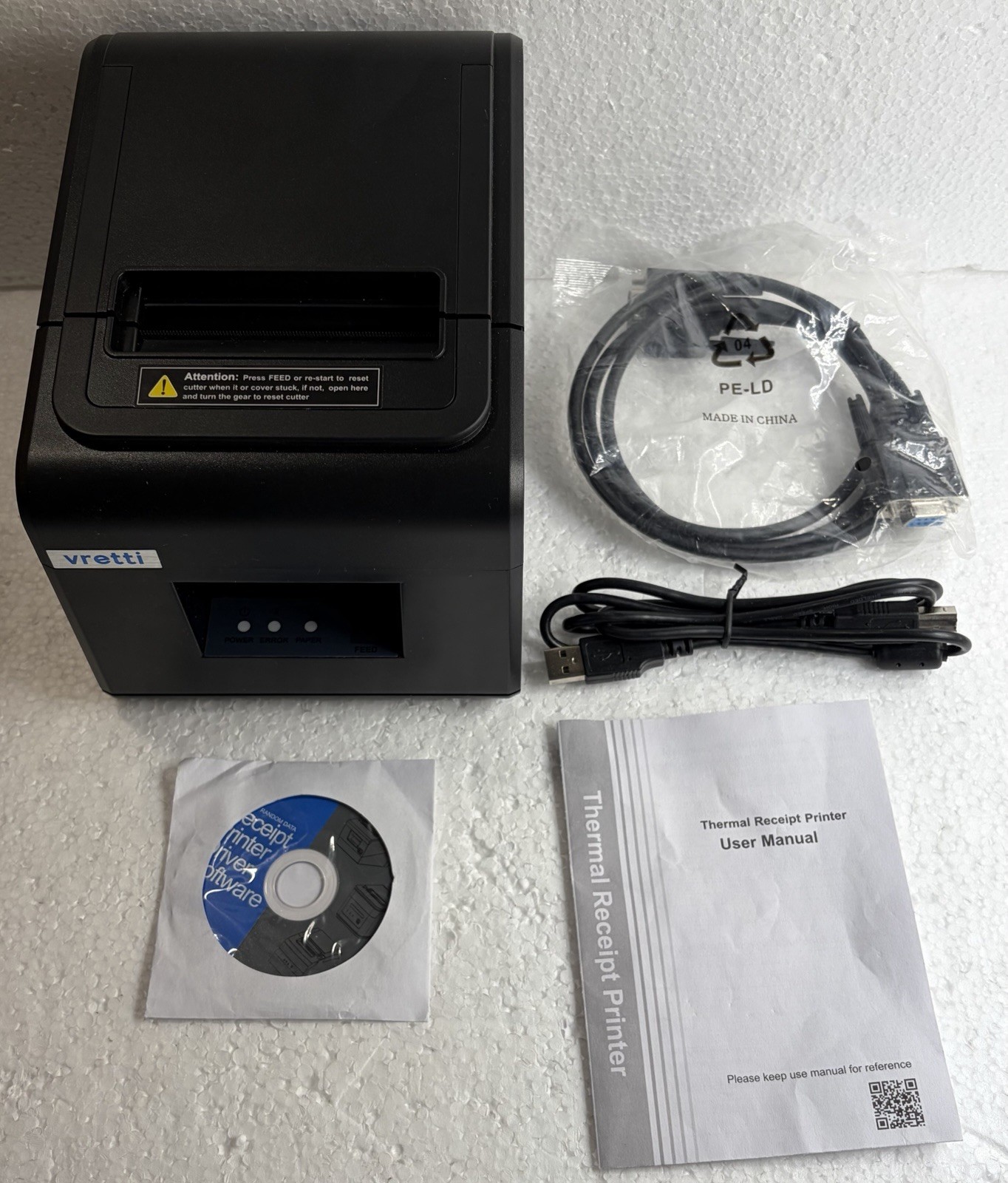 Vretti V330M Thermal Receipt printer Tested Works, Missing Power Supply READ
