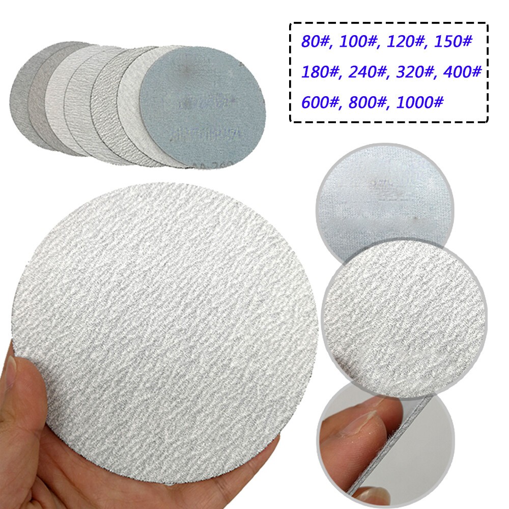 5″ Hook & Loop Sanding Discs Fine Dry Sandpaper White Grit 80# to 1000# Ø 125mm