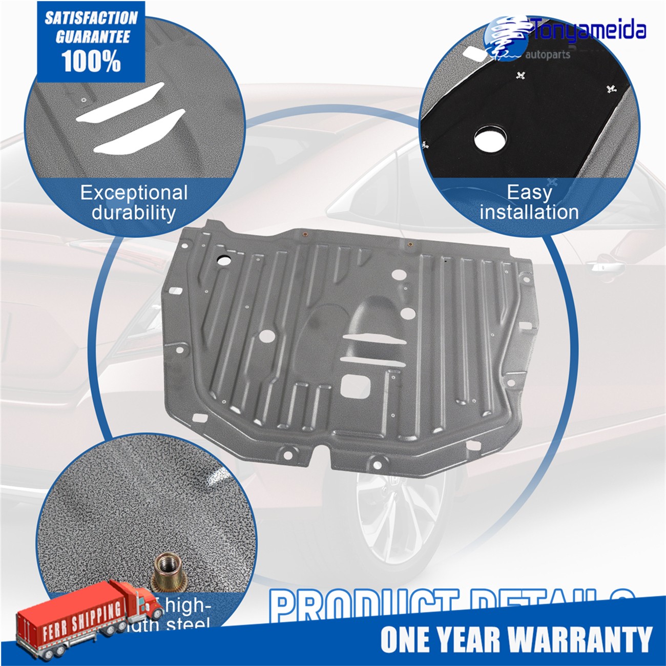 Engine Splash Guard Under Car Shield Cover Board for Honda Civic 2016-2021