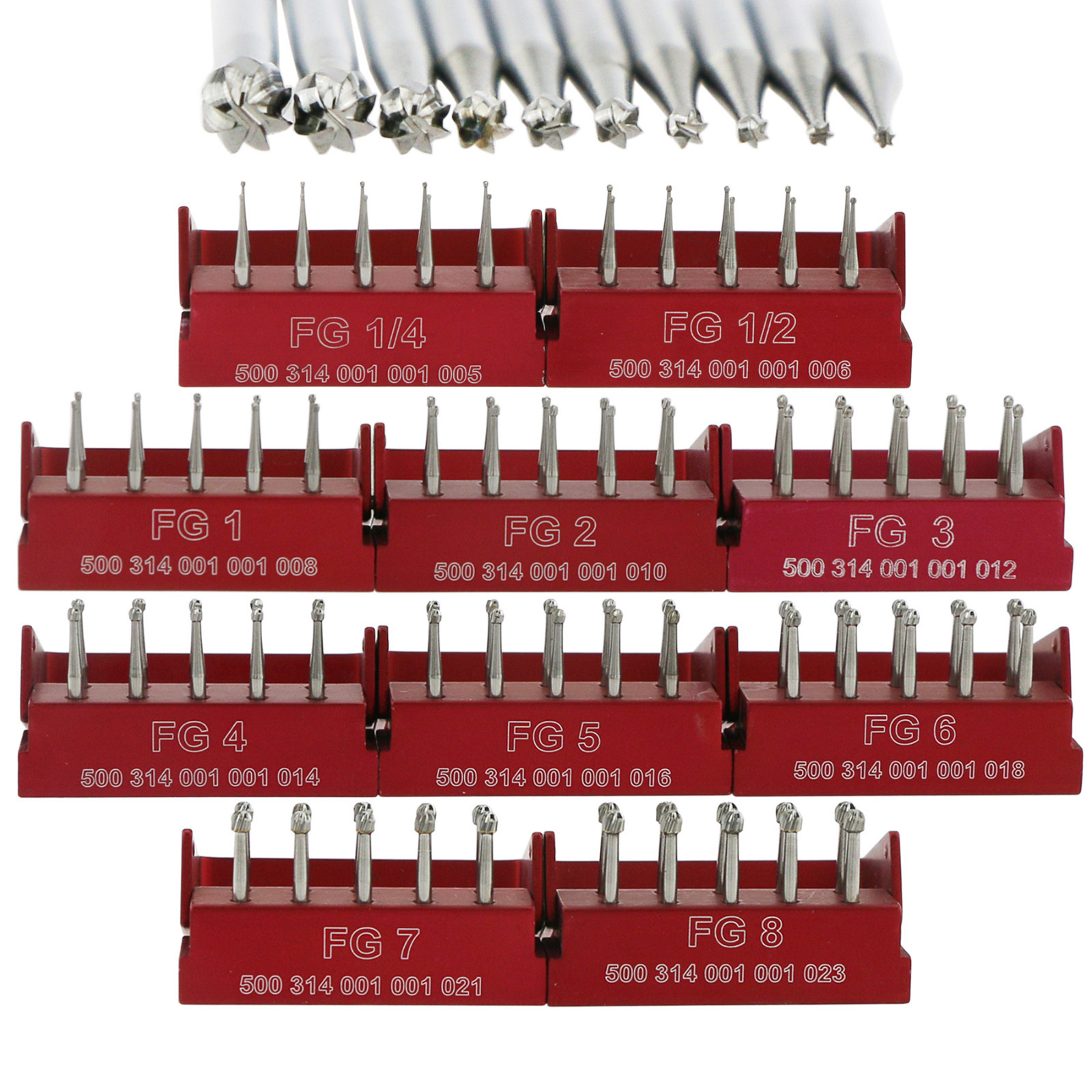 Dental High Speed Handpiece Carbide Round Burs FG 1/4 1/2 1 2 3 4 5 6 7 8 Sale