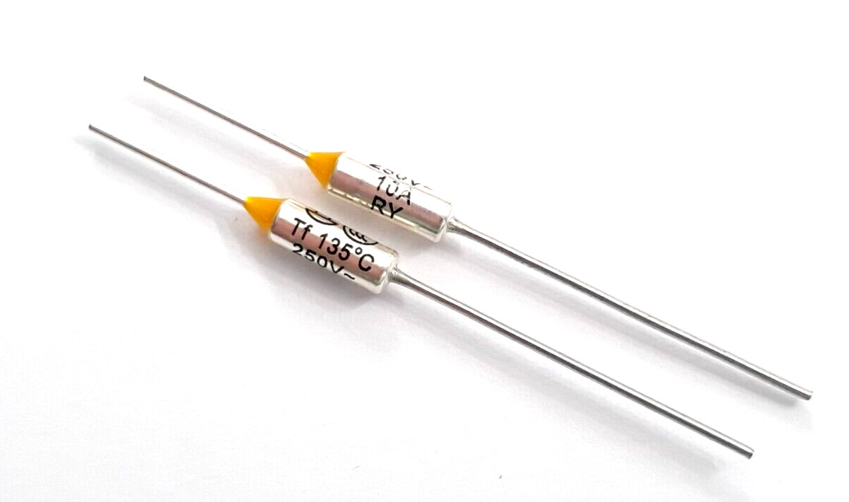 2 EACH Tf 135°C 135C 250V 10A RY THERMAL CUT OFF FUSES
