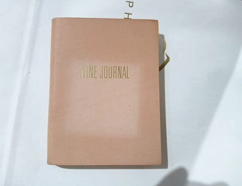 Wine Journal Tabbed Notebook 4×6″ Leather Soft Vachetta Leather Graphic Image