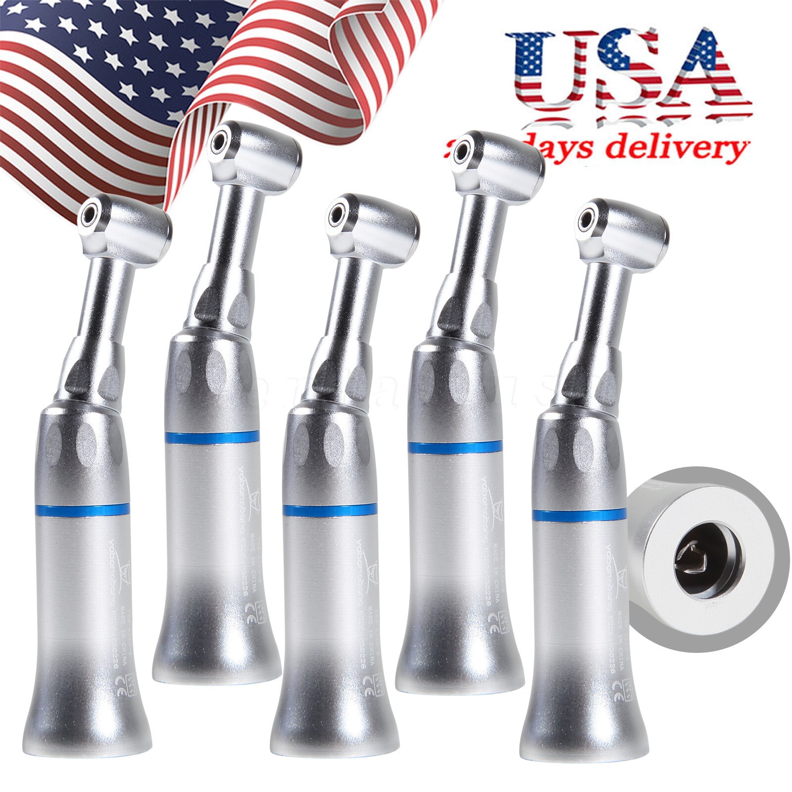 Dental Push Button Low Speed Contra Angle Handpiece Fit NSK E-type Motor YAD