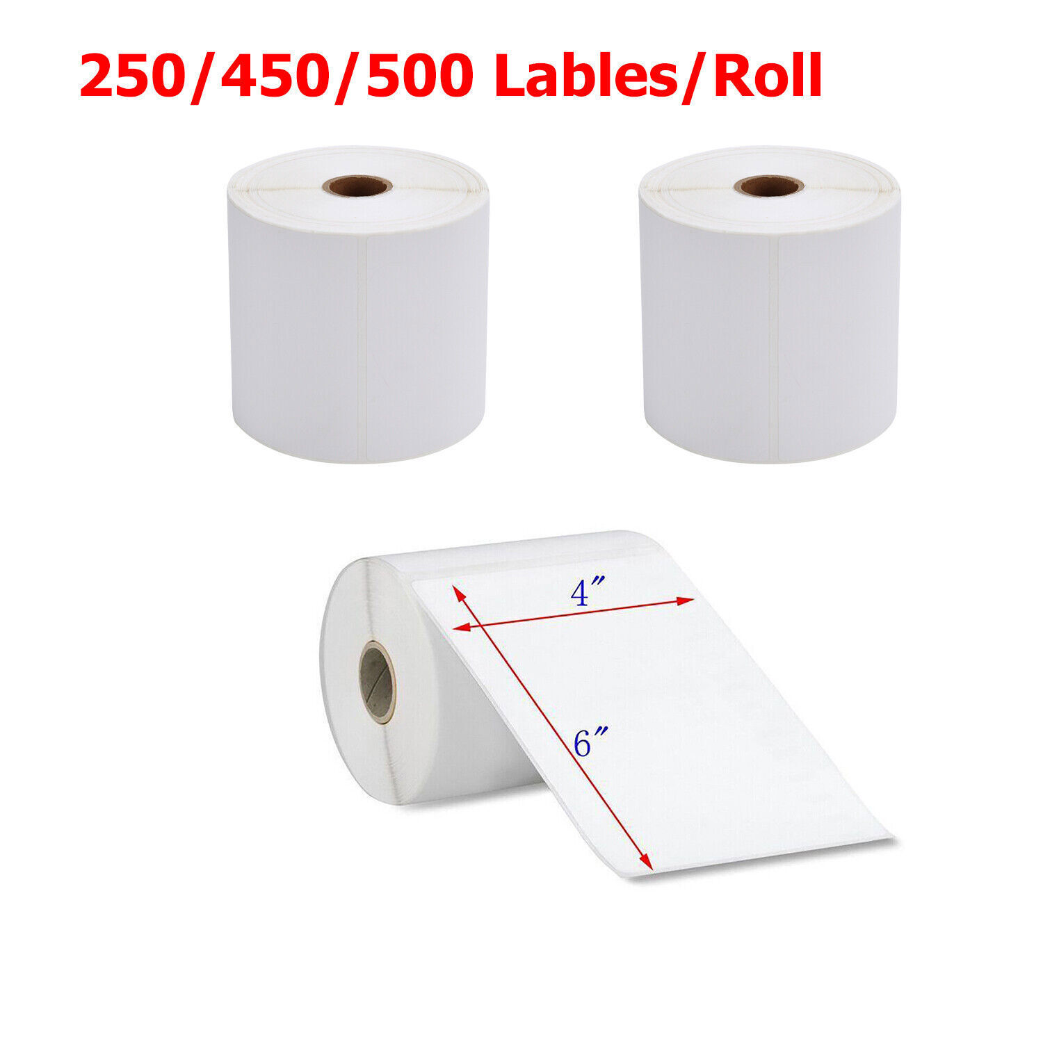4″x6″ Direct Thermal Address Shipping Labels For Rollo & Zebra Fanfold/Roll US