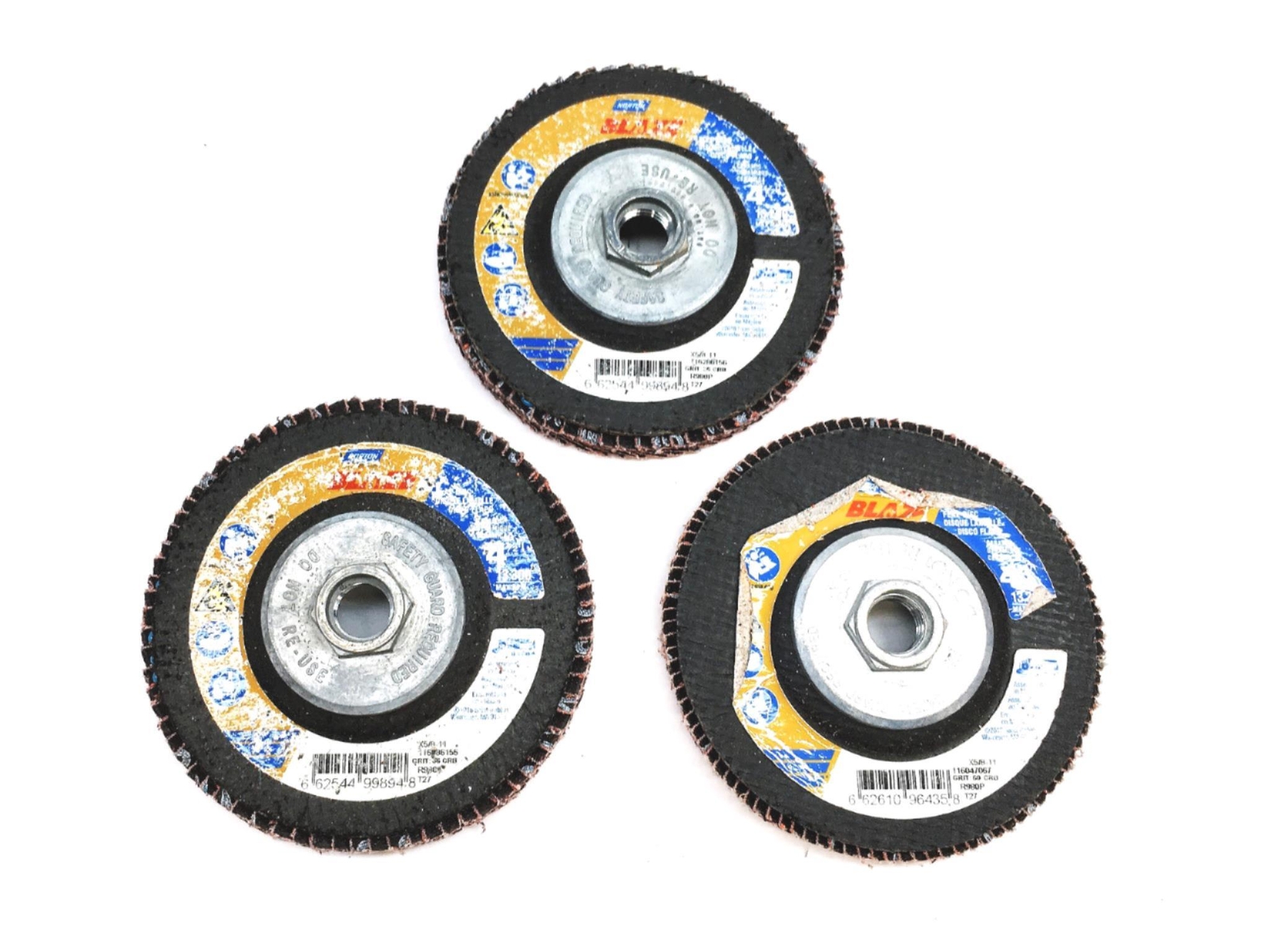 Norton Blaze Flap Disc 13300 Max RPM 4-1/2X5/8-11 [Lot of 3] NOS