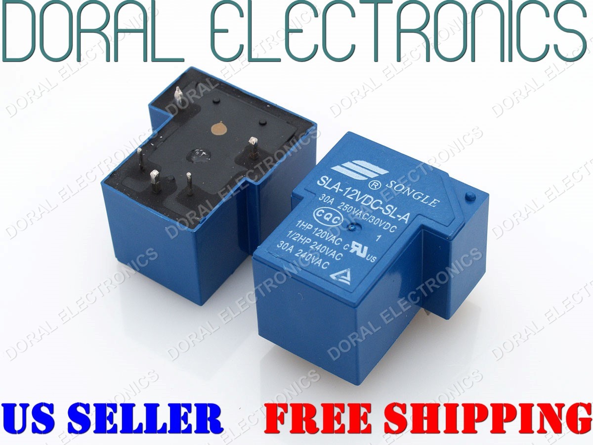 1 PC SLA-12VDC-SL-A Songle Relay 12VDC 30A 250VAC 30VDC 5 Pin 12V DC 12 Volt V