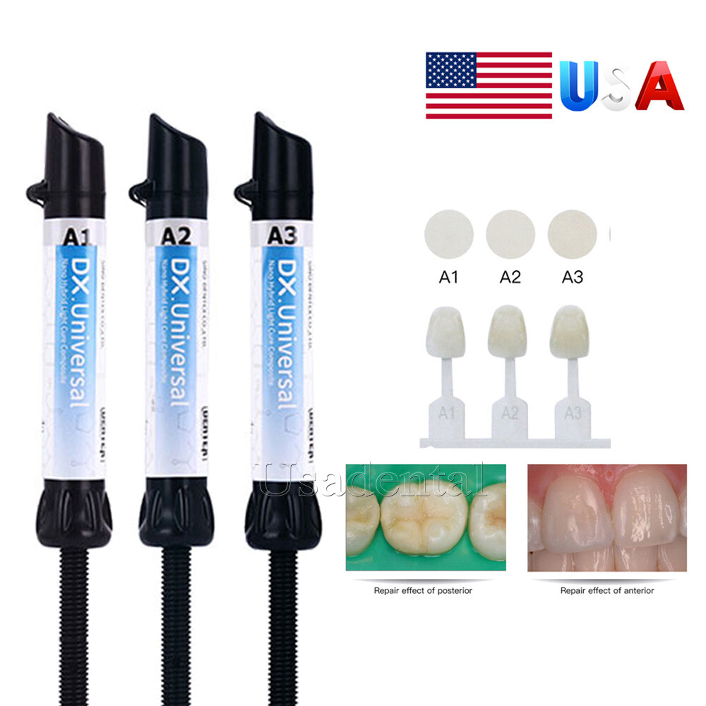 Dentex Dental Universal Cure Light Composite Resin A1 A2 A3 4g/Syringe