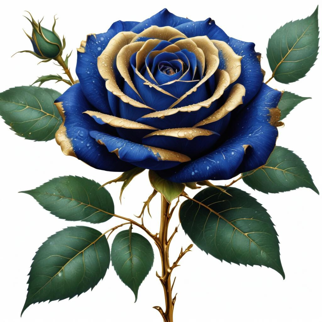 30 Custom Royal Blue Exotic Rose Personalized Address Labels