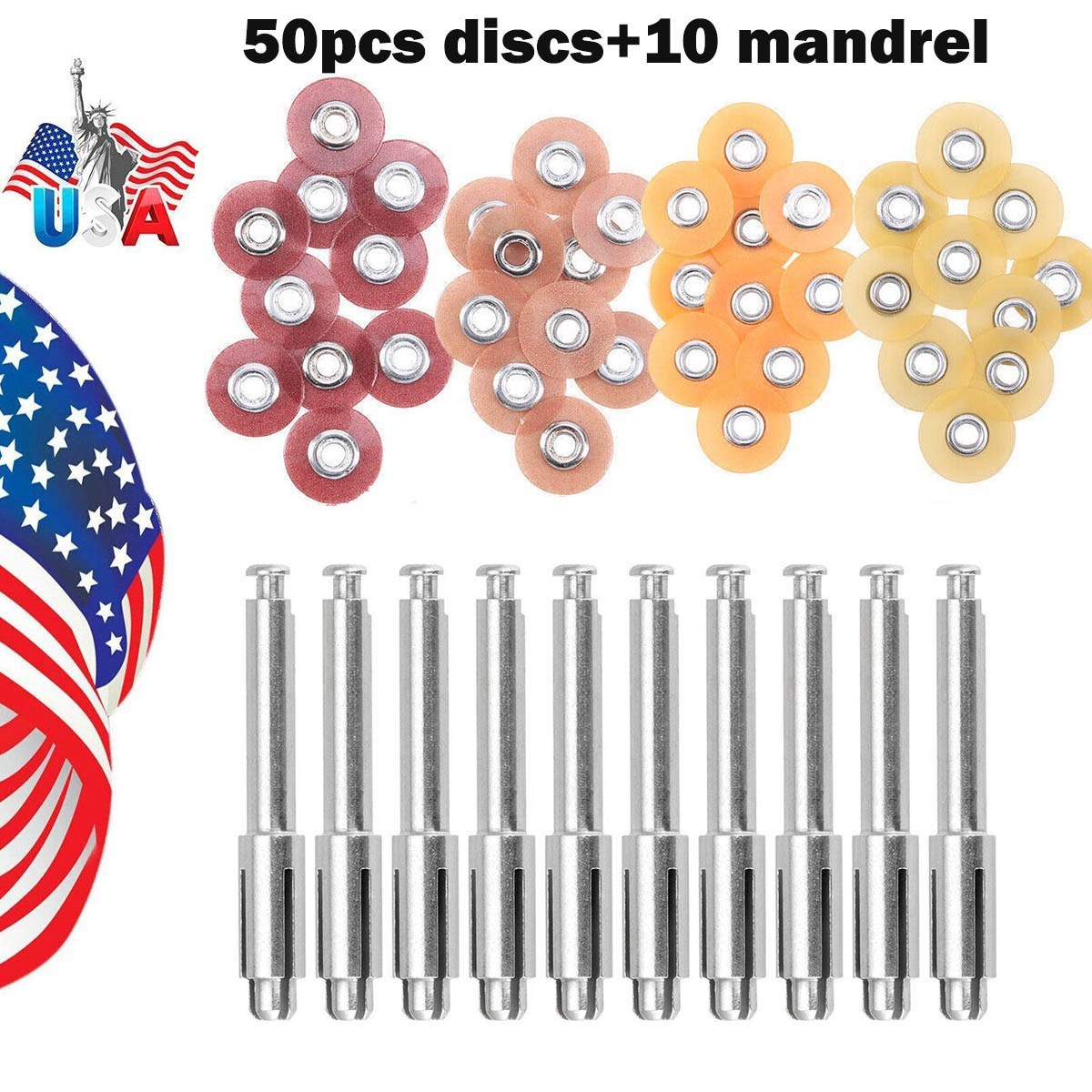 Dental Discs Sof-Lex Composite Finishing Polishing Discs +10pcs mandrel