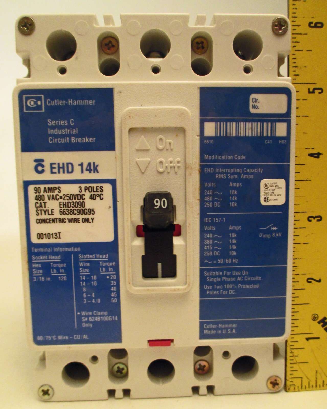 Cutler-Hammer Industrial Circuit Breaker #FD3200 Series C Thermal Magnetic