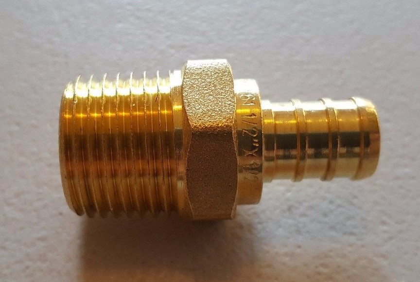 25 PIECES 1/2″ PEX X 1/2″MALE NPT THREADED ADAPTER-BRASS CRIMP FITTING LEAD FREE