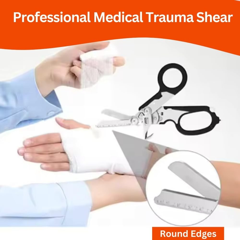 Emergency Trauma Shears Medic Emt Heavy Duty Multi Purpose Shears Black Handle