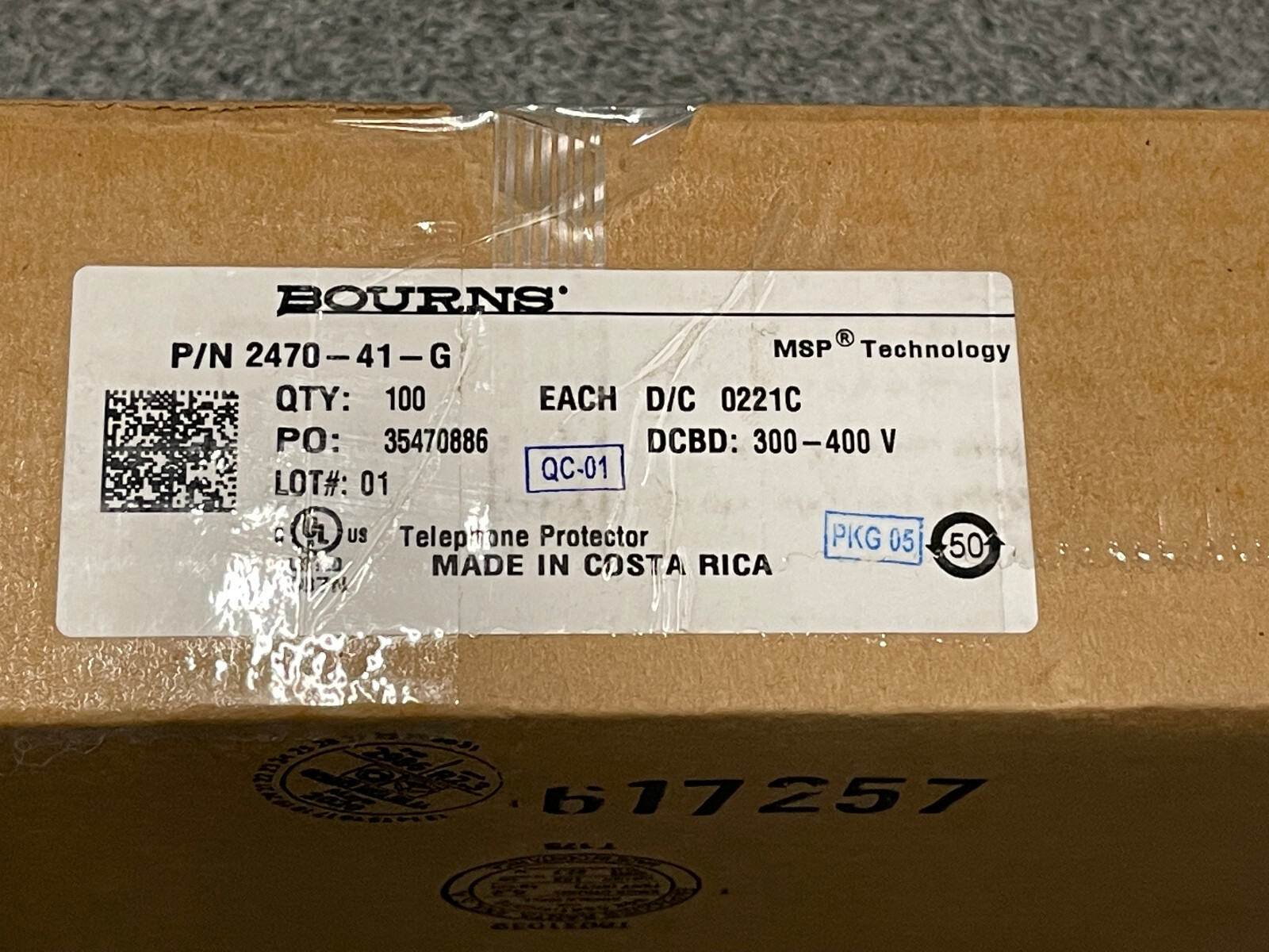 Bourns 2470-41-G 5-Pin Gas Discharge Tube Protectors Box of 100