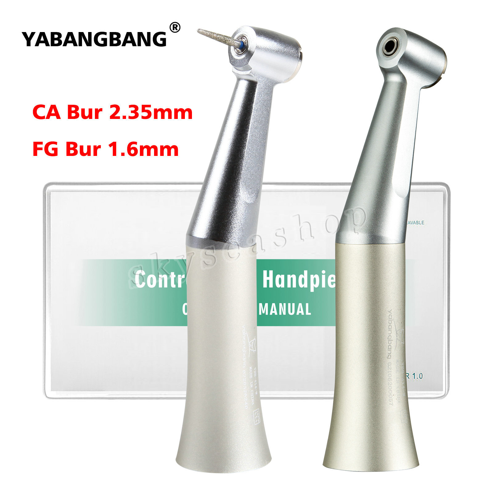 FG1.60mm/CA2.35mm Dental Slow Speed Contra Angle Handpiece Straight 2H/4H F2