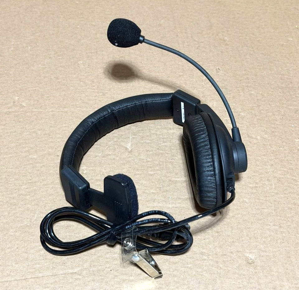 HME HS15 Intercom Headset 306G100-1 w/ Mini DIN 4 Pin Connector