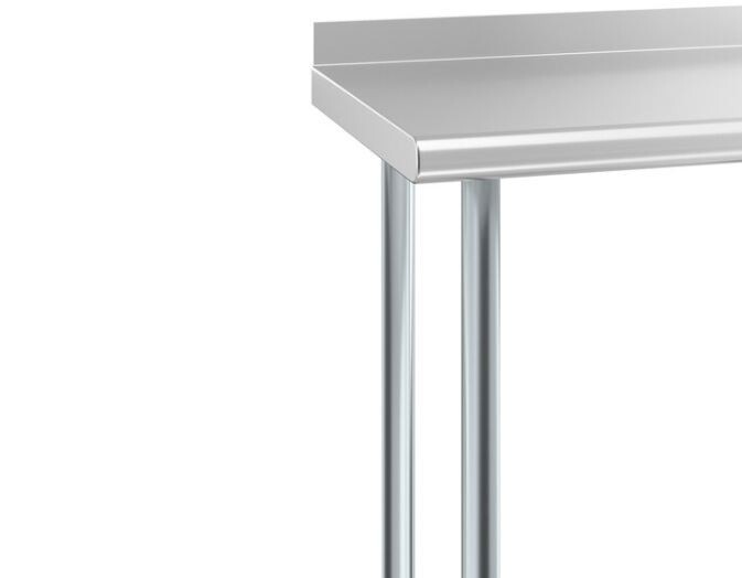 24″W x 60″L Stainless Steel Prep and Work Restaurant Table with Backsplash