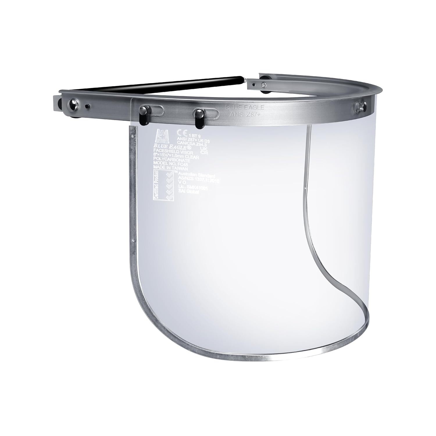 Blue Eagle Aluminum Face Shield Adapter for Full-Brim Hard Hat | Visor Sliver