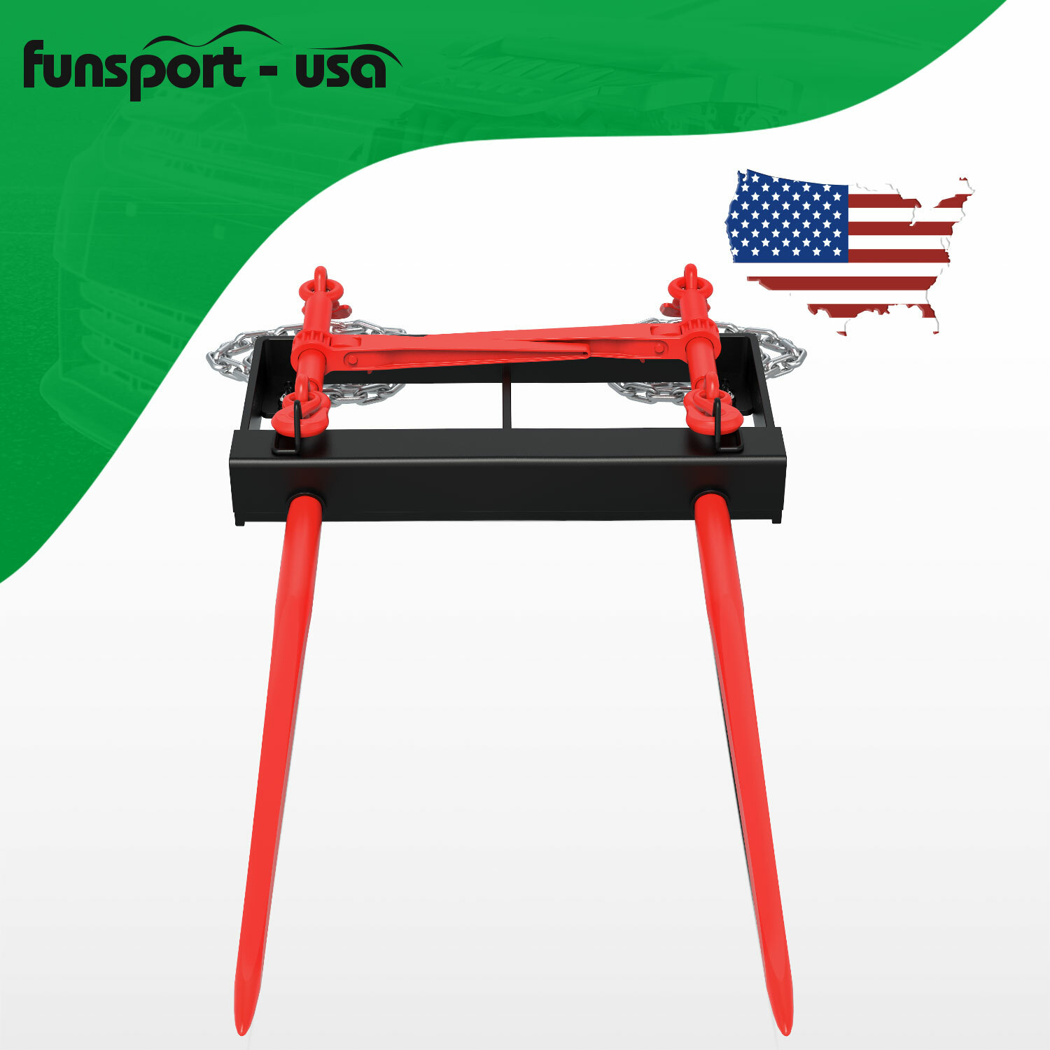 49″ Universal Hay Bale Spear Front Loader Tractor Bucket Attachment Mover Spike