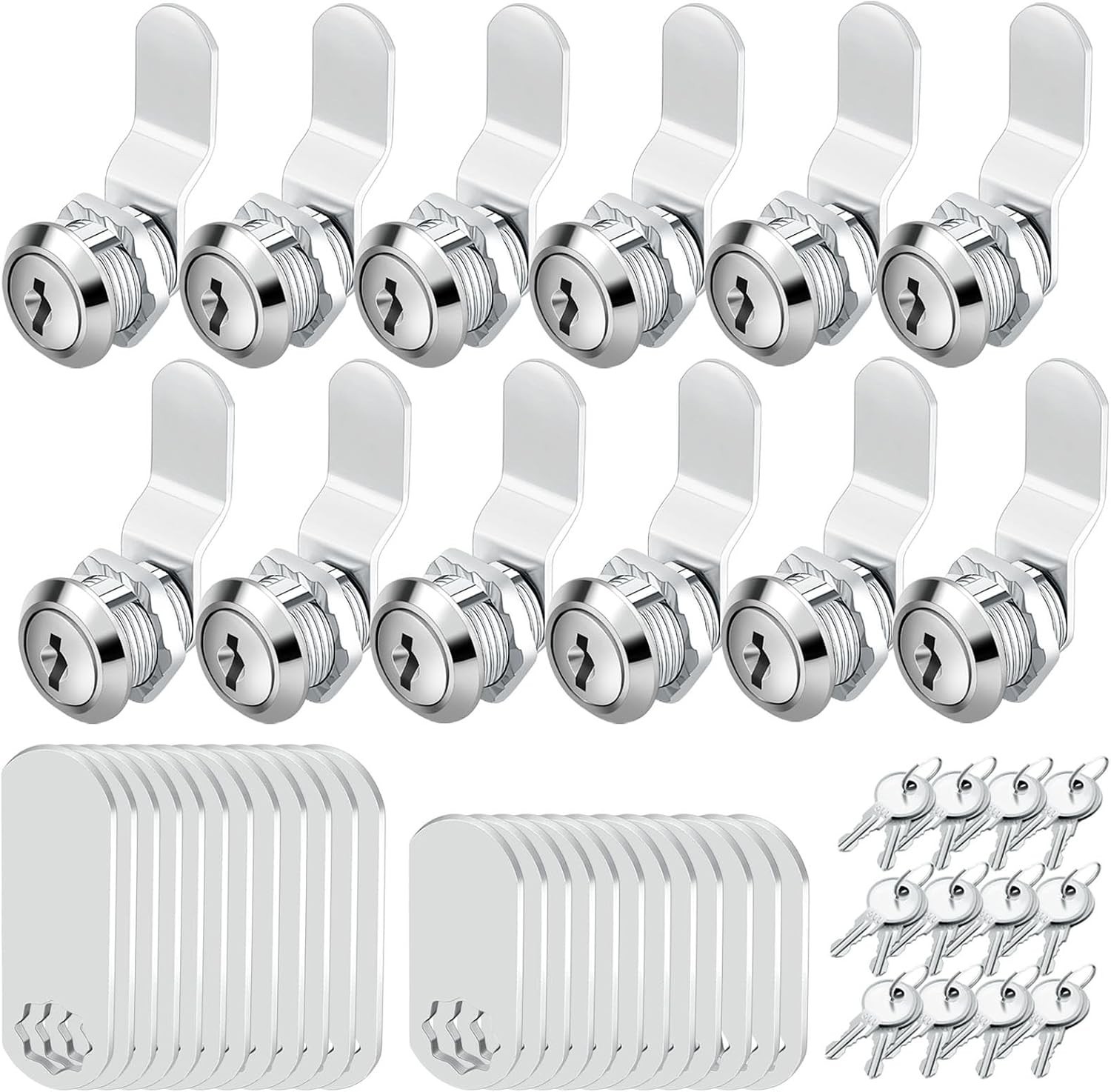12 Pack 5/8in Cam Locks Keyed Alike Cabinet Mailbox Tool Box Locks
