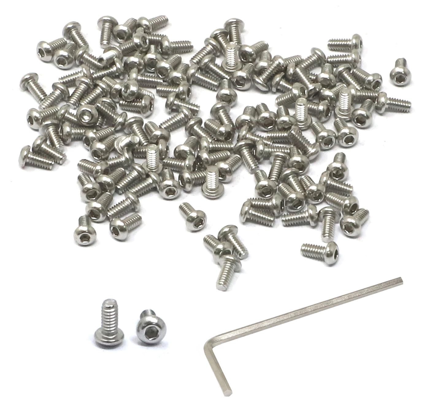iexcell M2 x 4mm SS Button Screws 100PC