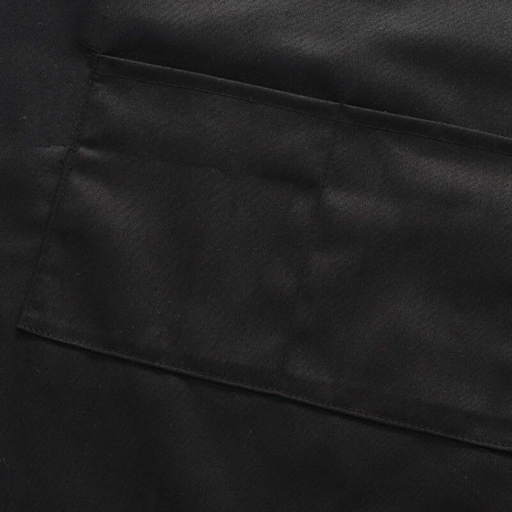 1-100X Unisex Black Bib Aprons with 2 Pockets for Chef Waiter Kitchen Restaurant