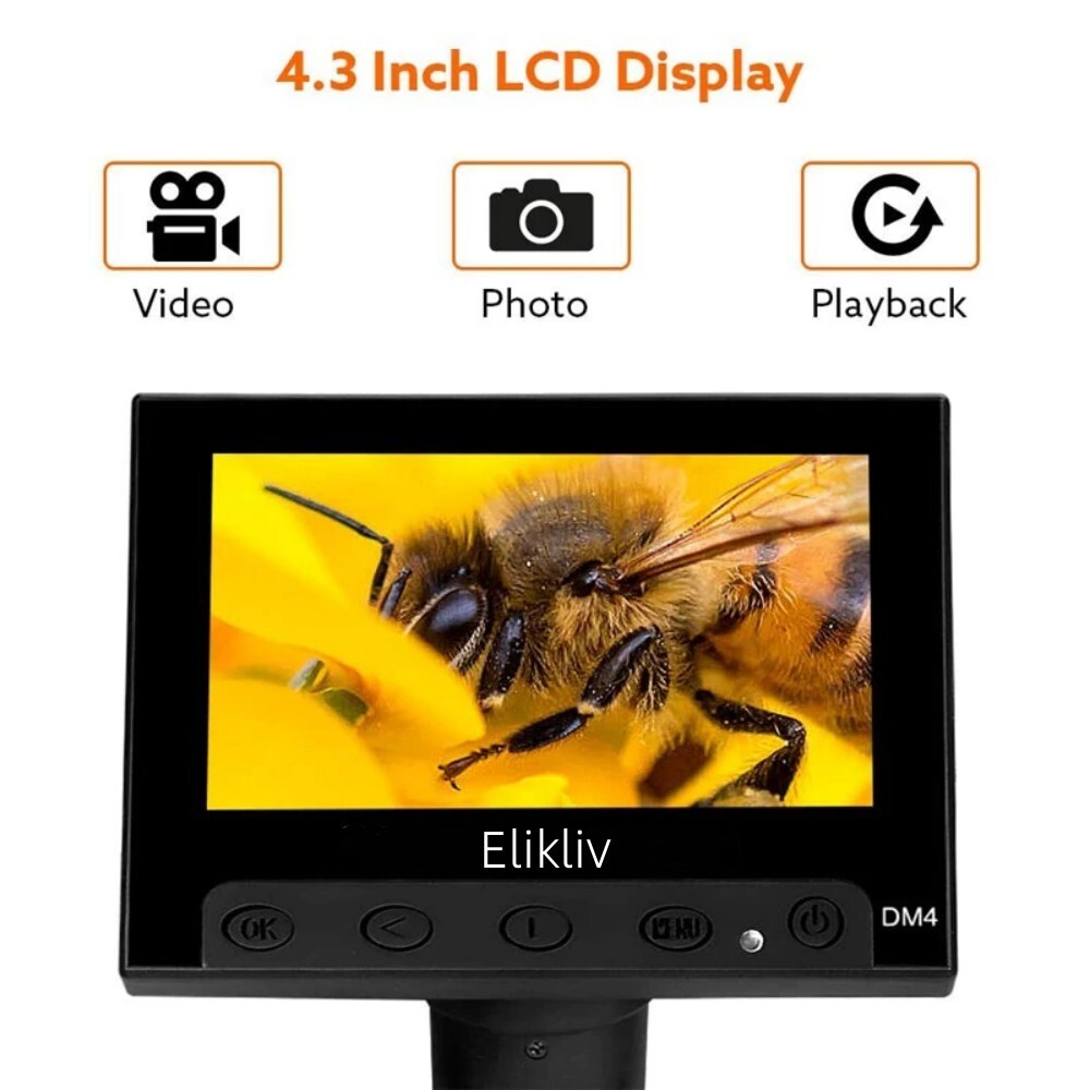 Elikliv 4.3″ LCD Digital Microscope Soldering 1000X Adult Coin Microscope Used