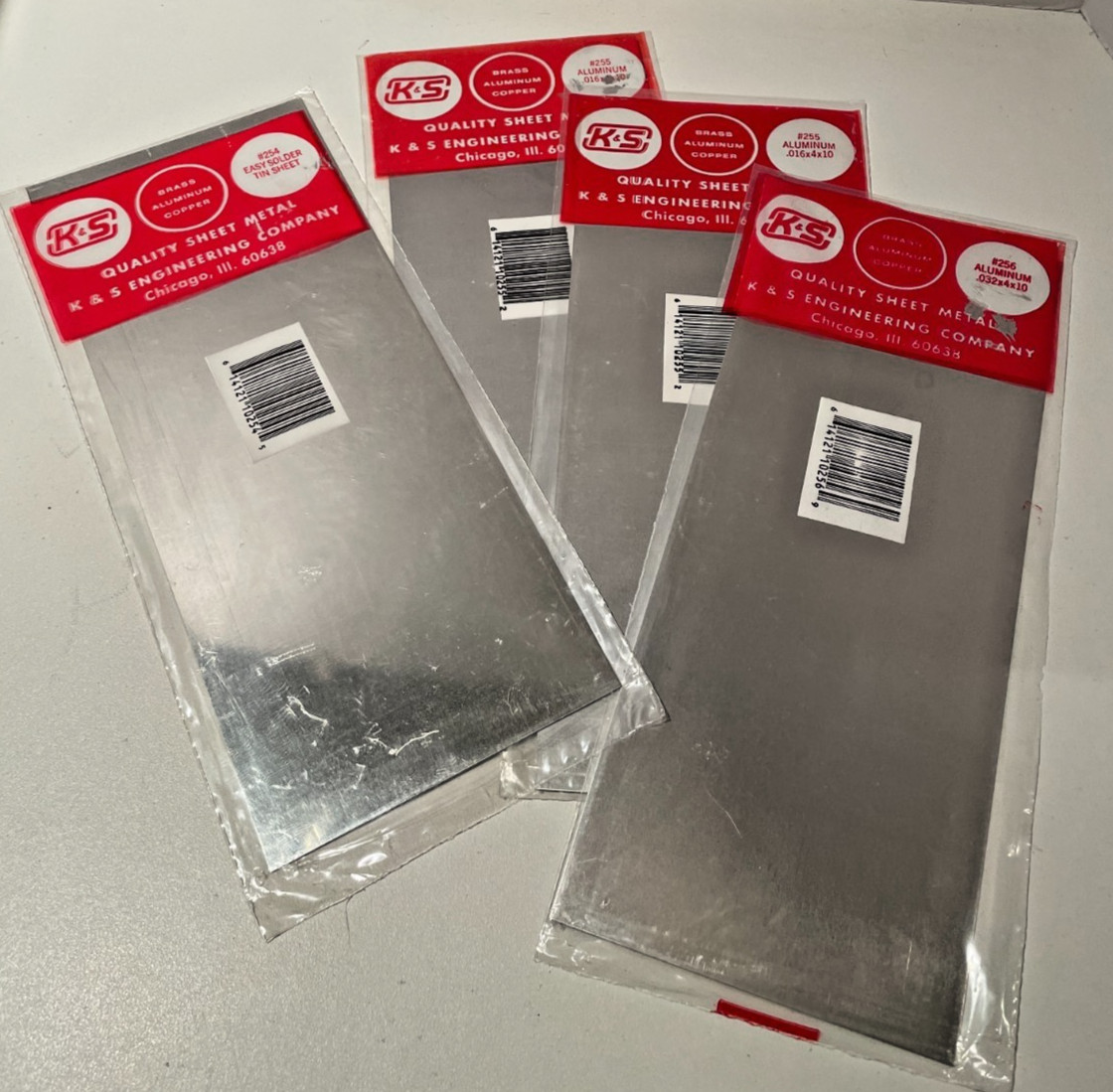 VTG K&S Precision Metals #254, #255, #256 Aluminum & Tin Solder Sheet Metal NOS