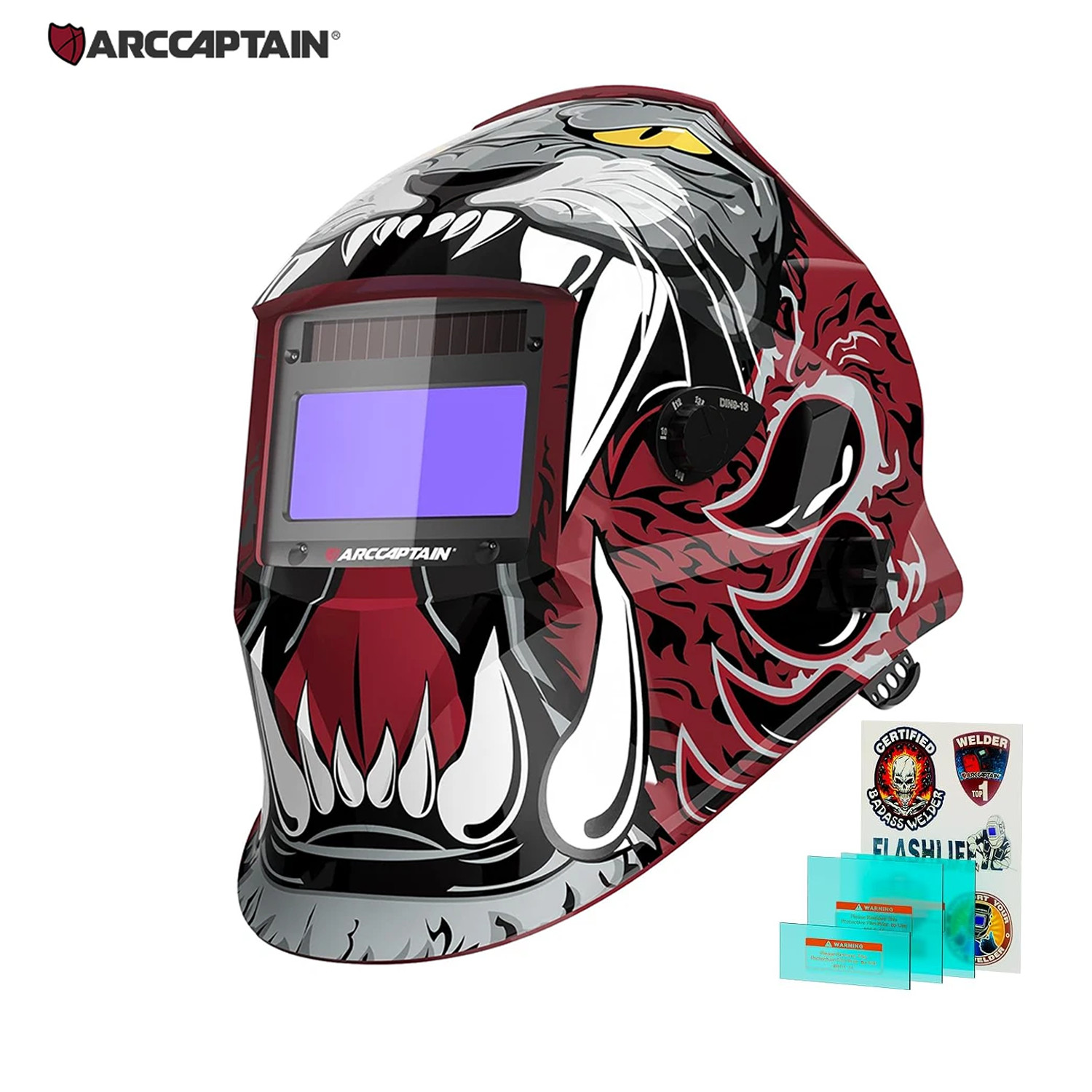 ARCCAPTAIN 165A MIG Welder 4 in 1 Large LED Display 110V/220V & Welding Helmet🔥