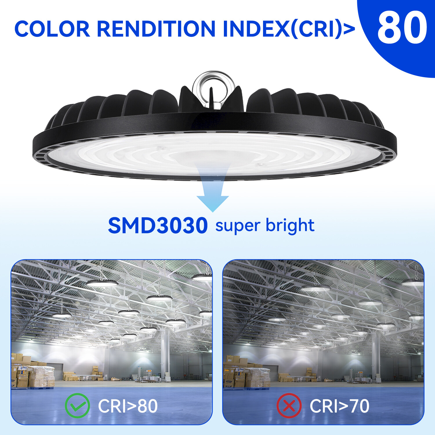 8Pack LED 200W UFO High Bay Lights Factory Shop GYM Warehouse Light Lamp Fixture