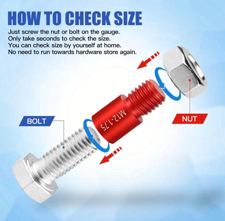 66pc Nut & Bolt Thread Checker Gauge Set Metric SAE w/Case