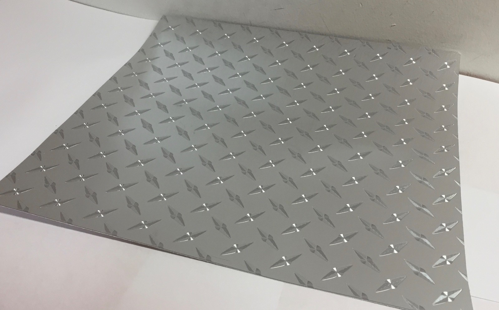 Diamond Plate Classic Sign Vinyl, 24″x 10 Feet, Sticky Flat Plastic, Ships Free