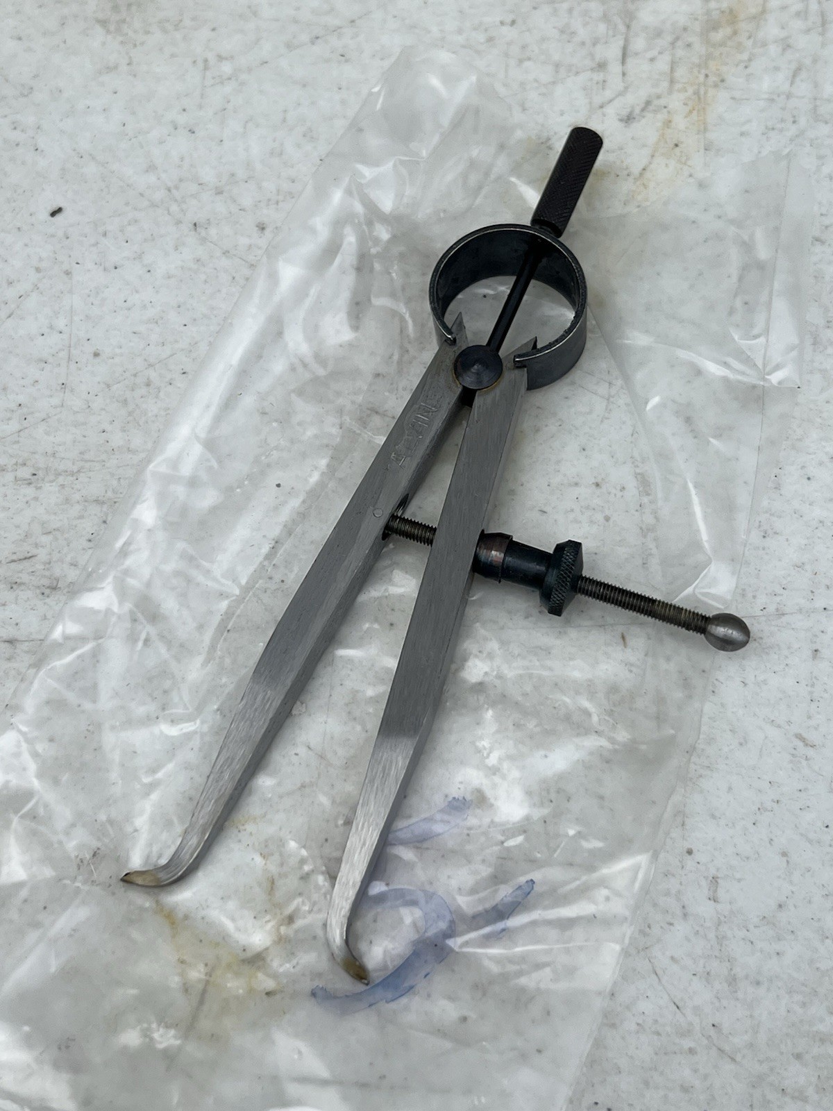 vintage ALVIN Germany Drafting Machinist 4″ inside Calipers Dividers w/ Spring