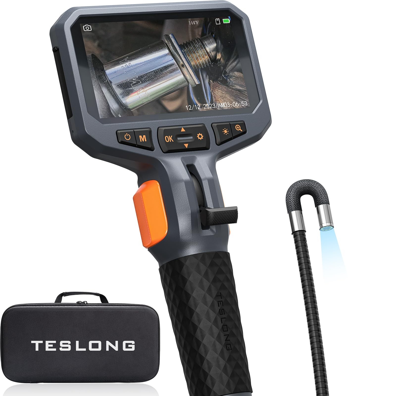 Teslong Two-Way Articulating Borescope with Light, Industrial Endoscope Inspe…