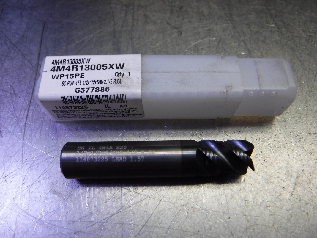 Widia/Hanita 1/2″ 4 Flute Carbide Endmill 1/2 Shank 4M4R13005XW WP15PE (LOC1278D