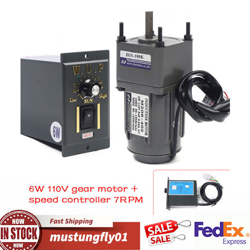 110V AC 6W 7.5RPM Speed Controller Electric Gear Motor with Gearbox High Torque