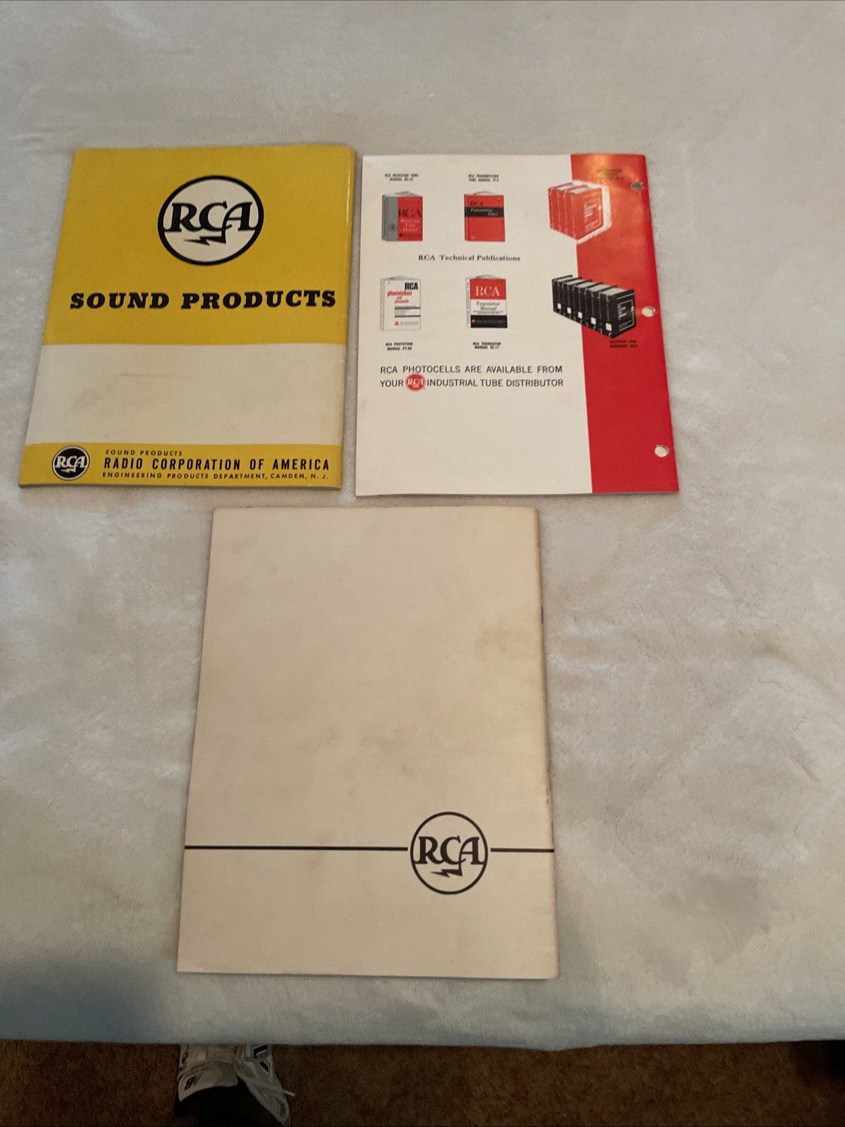 Lot 3 RCA C1940’s Manuals, Sound Products, Tv Components, Photo Cells