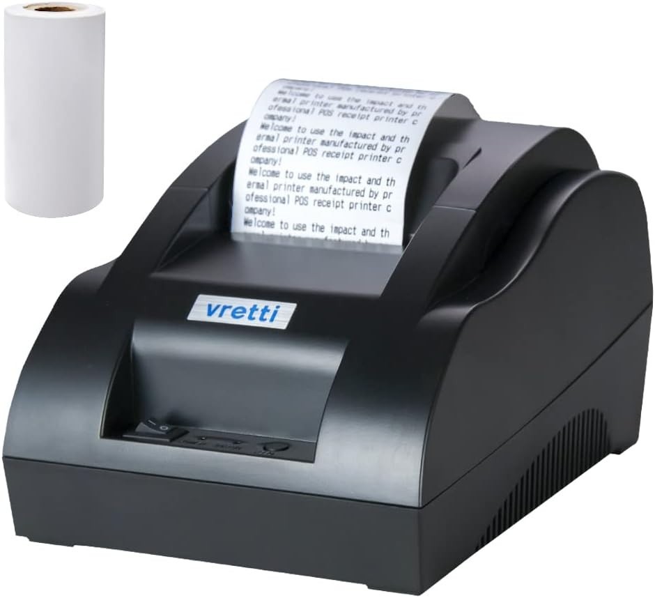 POS Mini Thermal Highspeed Receipt Printer Portable USB Black 58mm Vretti 5811Z