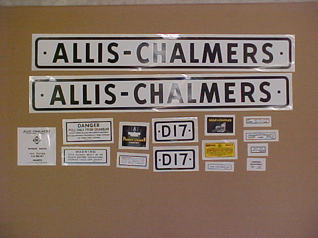 Decal set for Allis Chalmers D17 decal set, TRACTOR