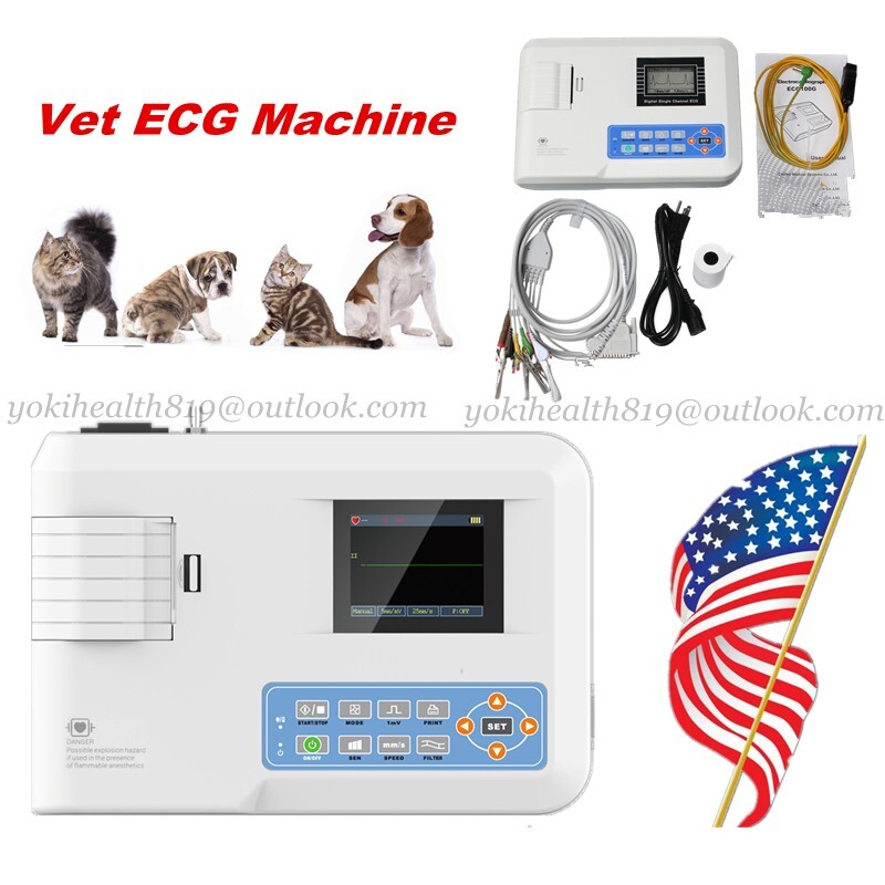 ECG100GVET Portable Veterinary Animal ECG Machine 1 Channel+Printer, CONTEC