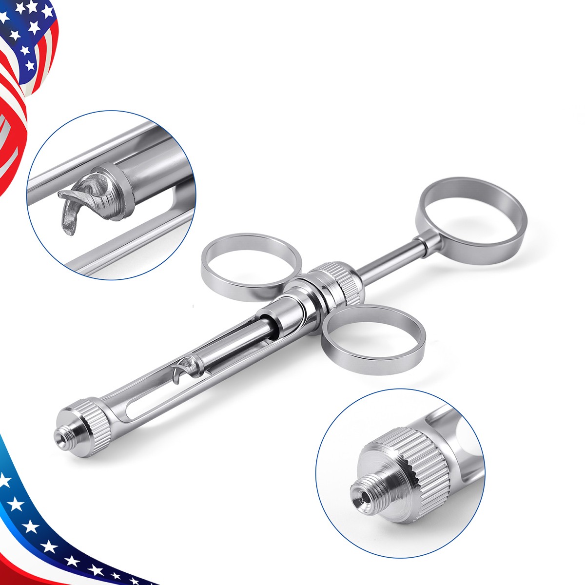 Dental Instruments Anesthetic Syringe Self-Aspirating 1.8CC with 2pcs adapters
