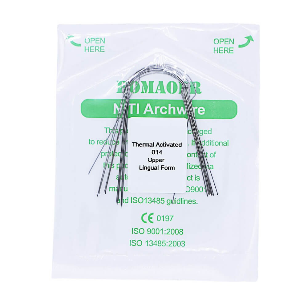 50×Dental Orthodontic Lingual Heat Thermal Activated Round Arch Wires 014 Upper