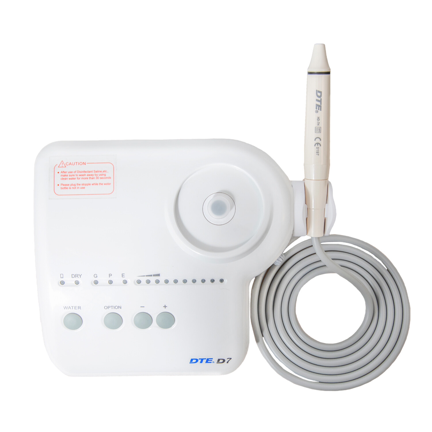 Original Woodpecker Dental Ultrasonic Scaler Piezo DTE D7 + 2 Bottles + 8 Tips