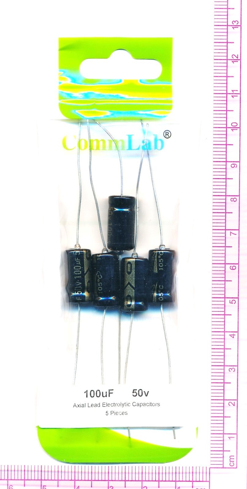 5 pack SUPERTECH 100uF 50v Axial Capacitors. 100 uF Amp Radio Audio PREMIUM!