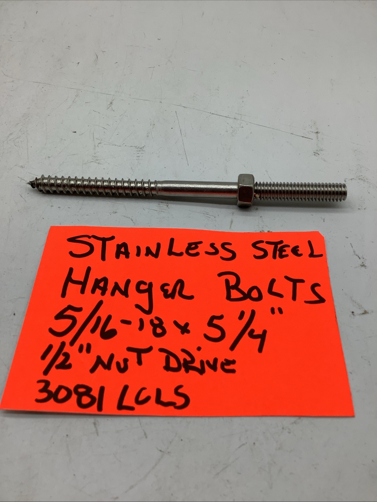 Stainless Steel Hanger Bolts,5/16-18×5 1/4”,(25 Pc In Lot) 3081 LCLS