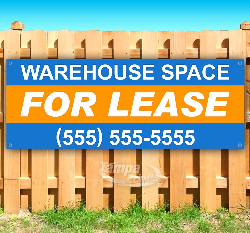 WAREHOUSE SPACE FOR LEASE CUSTOMIZE PHONE Advertising Vinyl Banner Flag Sign USA