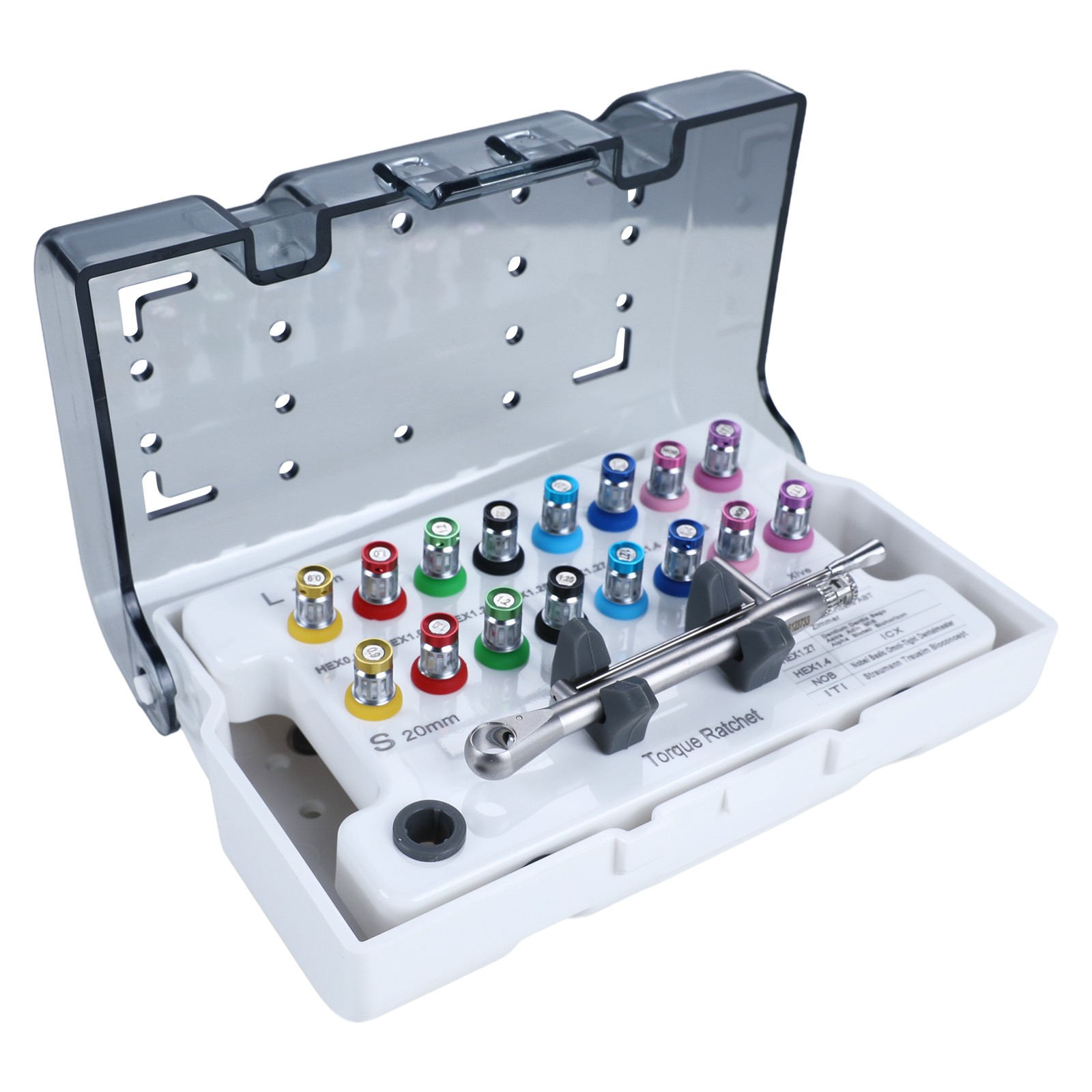 Instrumento kit implante dental controlador de restauración protésica universal