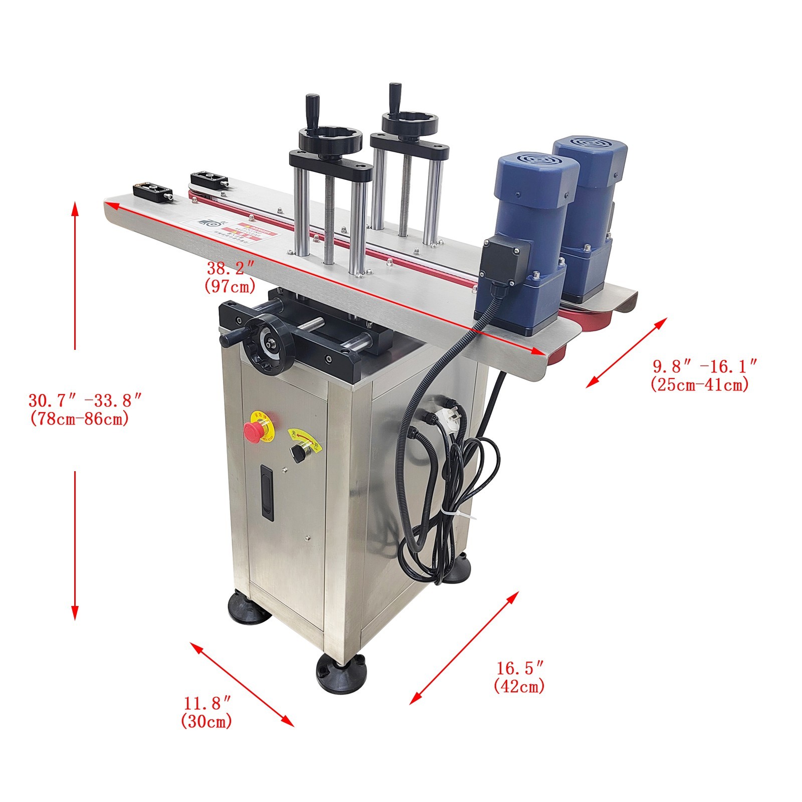 Bottomless Gap Transfer Conveyor Hugger Belt 30.7″-33.8″ Workbench Height 220V