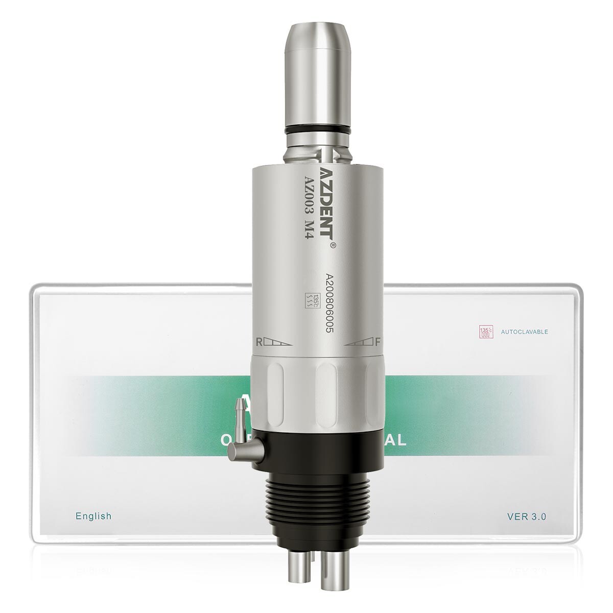 Dental 1:1 Slow Low Speed Handpiece Air Motor 4 Holes Air Turbine AZDENT