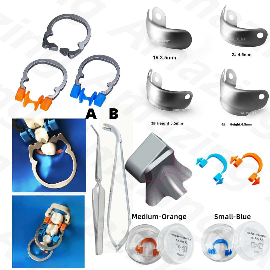 Dental Titanium Ring Stainless Matrices Clamp Separator Matrices Forcep Tweezer